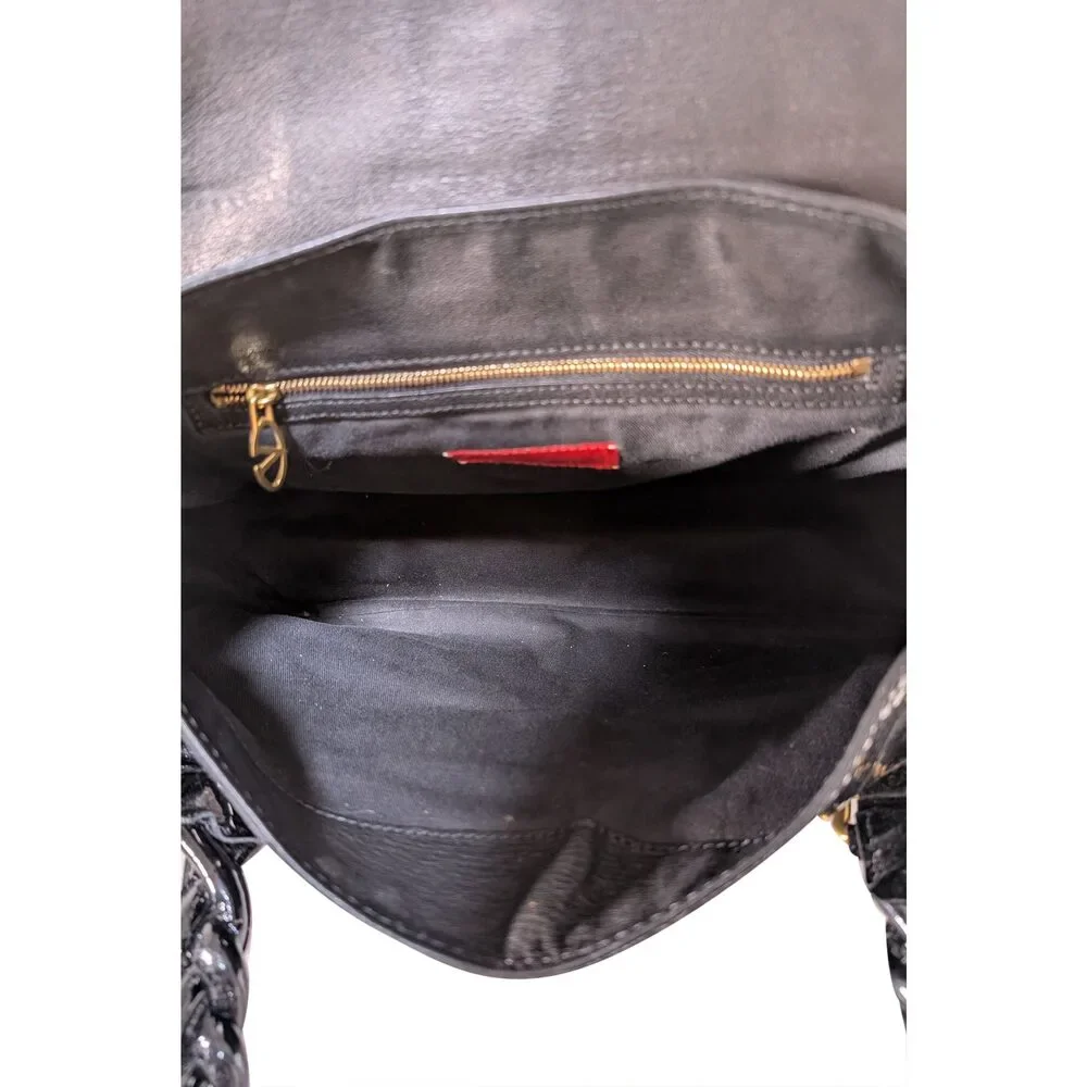 Valentino - Black Patent Leather Large Handbag